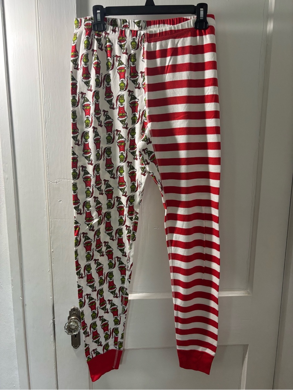 Hanna Andersson Red & White Grinch Print 100% Organic Cotton Pajama Bottoms